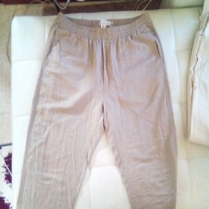 Linen drawstring casual dress pants